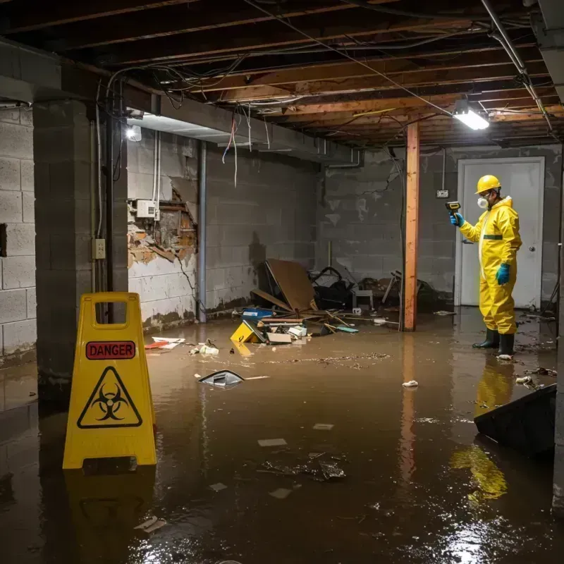 Flooded Basement Electrical Hazard in Sullivan, IL Property